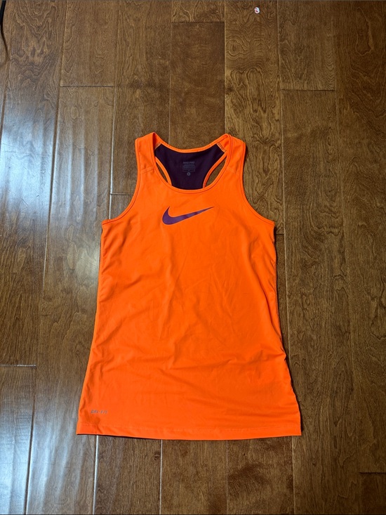 Nike Tops - Nike Women's Orange Racerback Tank with Purple Swoosh